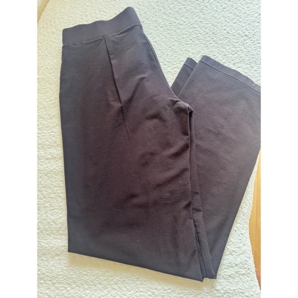 Eileen Fisher Brown Stretch Knit Pants Women's‎ Size S Pull-On Straight Leg